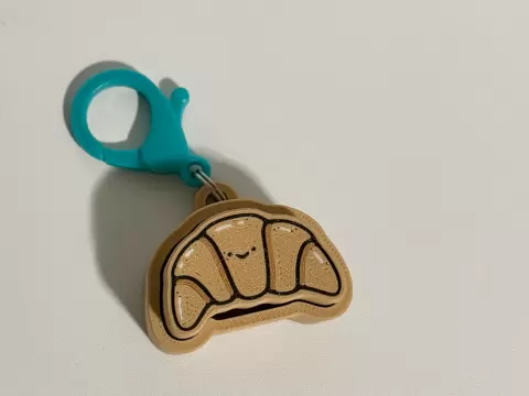 Croissant Fidget Clicker Keychain