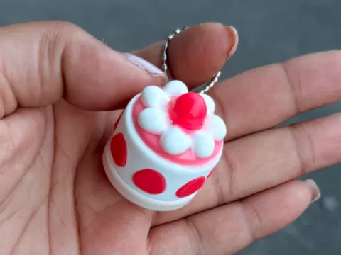 Strawberry Mini Cake Keychain