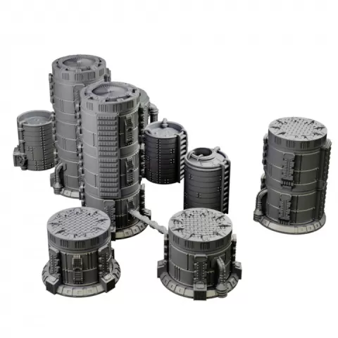 Chemical Factory Vats Walkways And Storage Tank Sci Fi Terrain by Lex Addams