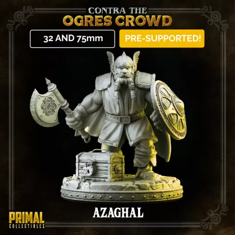 Dwarf - Azaghal - CONTRA THE OGRES CROWD - MASTERS OF DUNGEONS QUEST by PRIMAL Collectibles