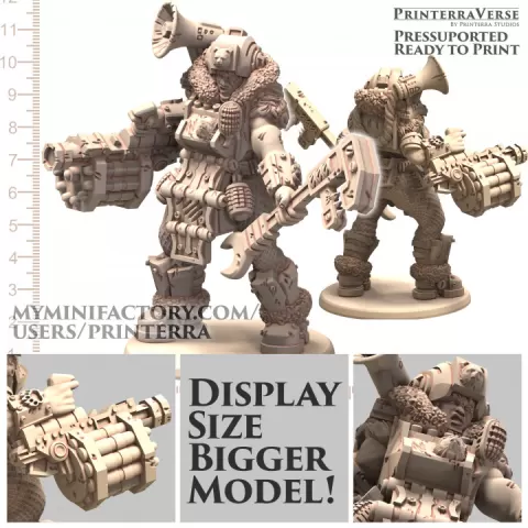 018 OGRESS Bigger Size Thicc Muscular Woman Military Ogress Sergeant Armored Anya norksyakova by Printerra Studios