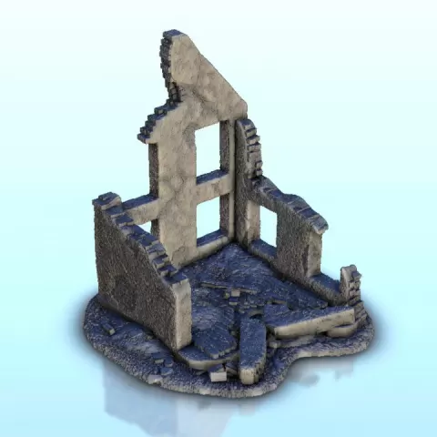 Ruin of house 7 - Modern WW2 WW1 Western Eastern Front Normandy Stalingrad by Hartolia Miniatures