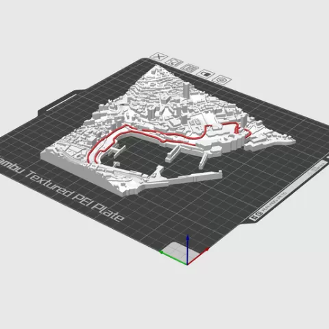 Monaco GP 3D print file race track - Digital Download STL & 3MF - Print it yourself - Formula 1 Monaco track and surroundings