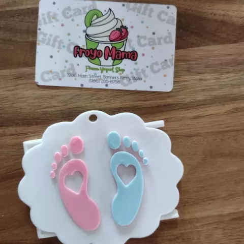 Baby Feet Gift Card Holder for Single Color Printer with Commercial License by Brianna N.