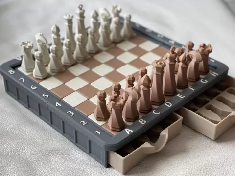 Magnetic Chessboard with Integrated Storage