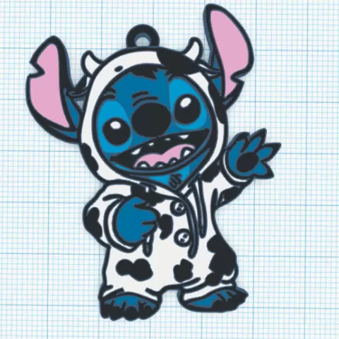 Key ring Stitch Cow per layer