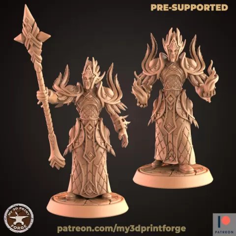 Nightborne Elf Mage Two Models by My3DPrintForge