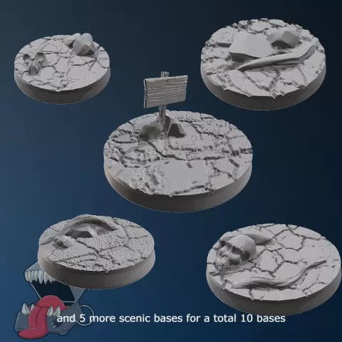 10 round Wasteland bases by Feedmy3dprinter