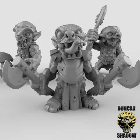 Goblins with Axes (Pre-supported) by Duncan Shadow