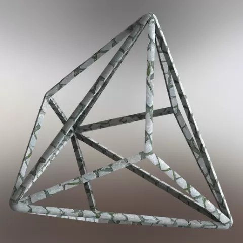 Wireframe Shape Triakis Tetrahedron