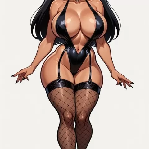 Figurine Sexy Bimbo Pinup Black Latex Coleccionable Adulto
