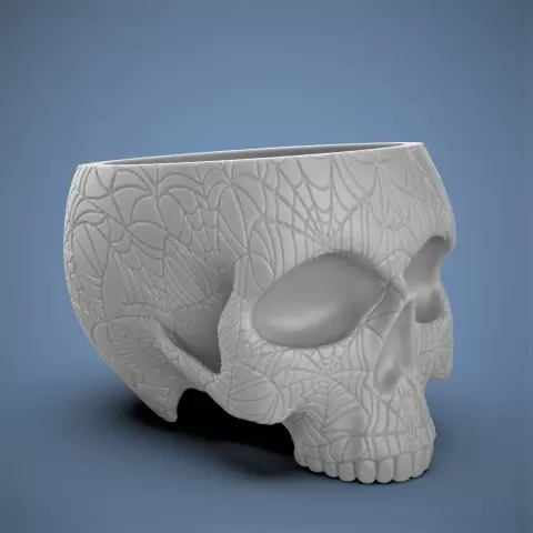 Web Skull Planter-Bowl