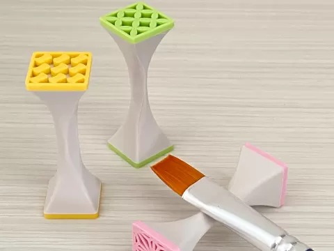 Brush Rest with Japanese Patterns (Square)