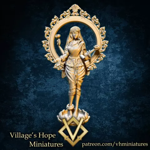 Lakshmi goddess of wealth (75&35mm. scale) by Village's Hope Miniatures
