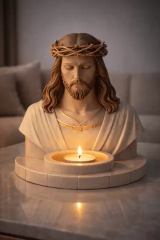 Jesus Crown of Thorns Tealight Holder STL – Christian Prayer Candle Decor