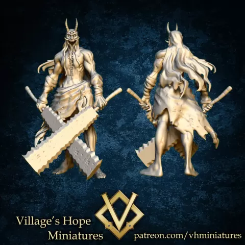 japanese noh demon / oni with giant cleaver by Village's Hope Miniatures