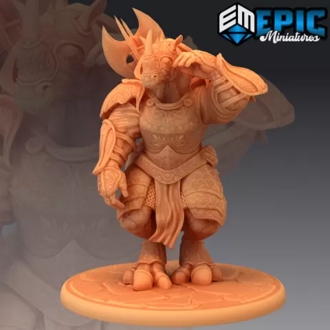 Rhino Folk Champion / Rhinofolk Warrior / Heavy Armor Soldier by Epic-Miniatures