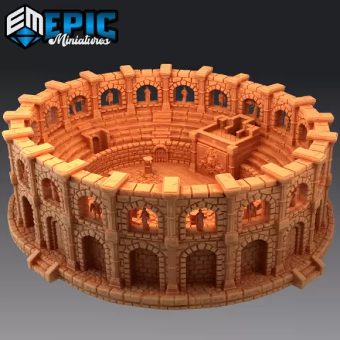 Legendary Arena / Colosseum with Statues / Roman Amphitheater Building by Epic-Miniatures