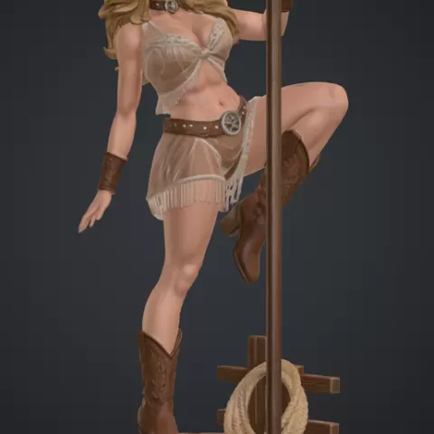 Dakota Rodeo STL – Figurine cow-girl western pin-up pour impression 3D