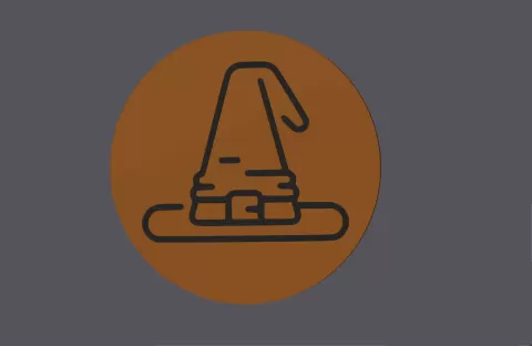 Witch Hat - Round Coaster - studio WES