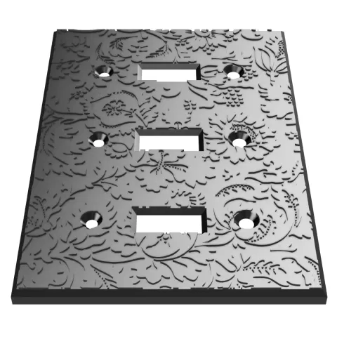 Wall Plate - Three Toggle (Size: Standard) - William Morris Pattern