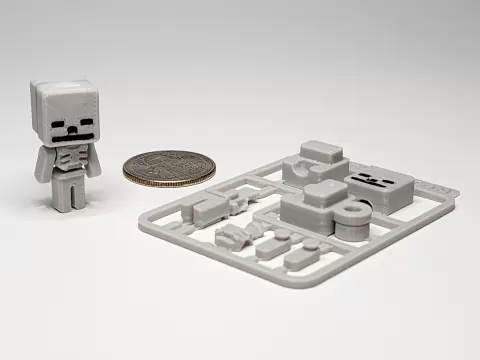 Minecraft-inspired Skeleton Mini Figure Kit Card/ Keychain