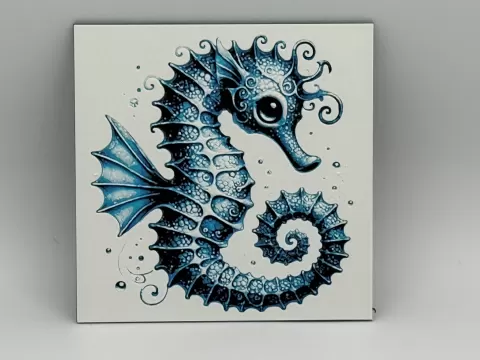 Blue Seahorse Hueforge