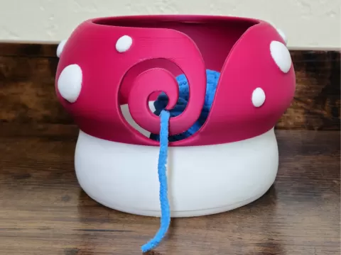Mushroom Yarn Bowl | Crochet Knitting Fiber Arts