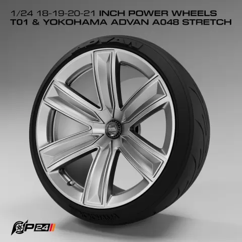 1/24 18-19-20-21 inch Power Wheels T01 & Yokohama Advan A048 stretch by Phong Nguyen