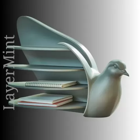 Flying Bird Shelf Organizer – 3D Printable STL - LayerMint