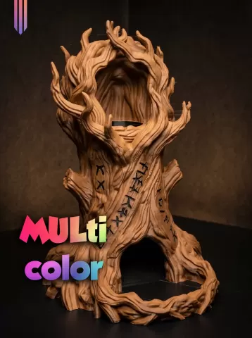 Enchanted Tree Dice Tower 3MF | Tabletop Gaming Multi-Color | FDM