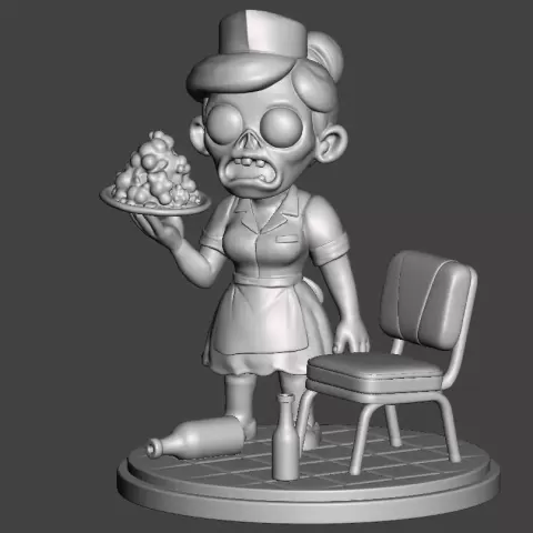 Paint-a-Zombie: Waitress - DarkMourn