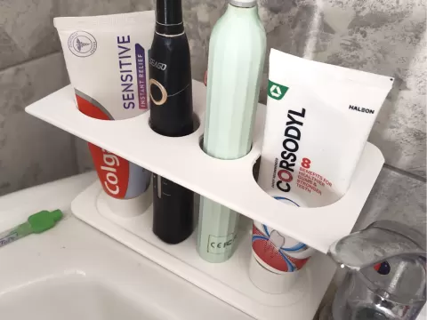 Toothbrush & Toothpaste Holder - No Supports