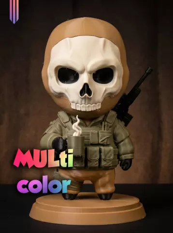 Ghost Chibi 3MF | Gaming Figure Multi-Color | FDM