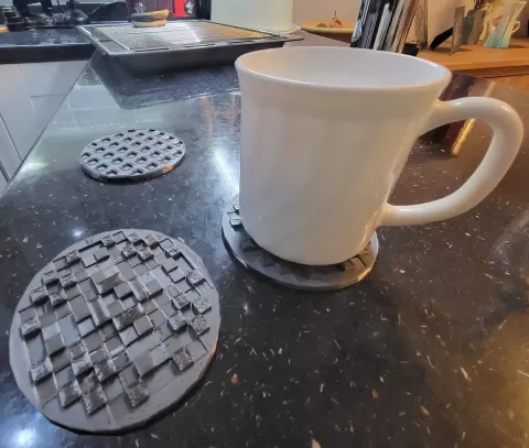 Geometric Square Step Coaster