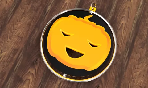 Spinning Keyring - happy pumpkin