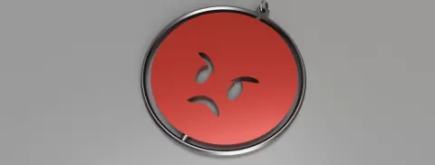 Spinning key ring! Angry Emoji Face
