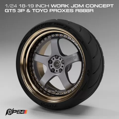 1/24 18-19 inch Work JDM Concept GT5 3P & Toyo Proxes R888R by Phong Nguyen