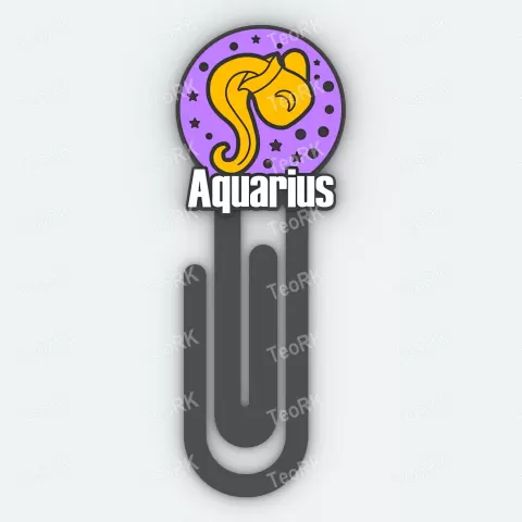 Paperclip aquarius - signs of the zodiac-horoscope- bookmark - TeoRk