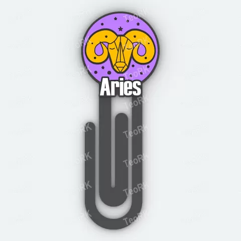 Paperclip aries - signs of the zodiac - horoscope - bookmark - TeoRk