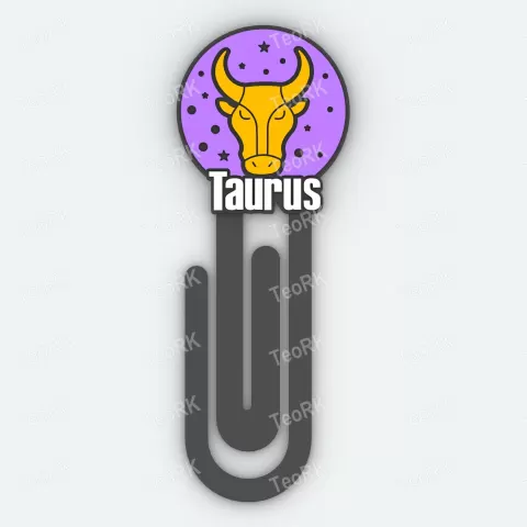 Paperclip taurus - signs of the zodiac - horoscop - bookmark - TeoRk