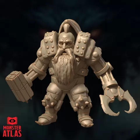 Duergar Despot | Gray Dwarf Tyrant | Underdark War Machine | DnD 5e STL Miniature | 32mm Resin by Monster Atlas Fantasy Miniatures
