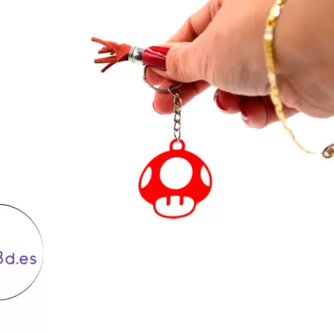 MUSHROOM MARIO BROS KEYCHAIN