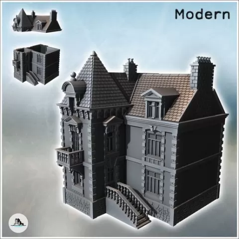 Hotel La Mouette (Normandy, France) - Modern WW2 WW1 World War Diaroma Wargaming RPG Mini Hobby
