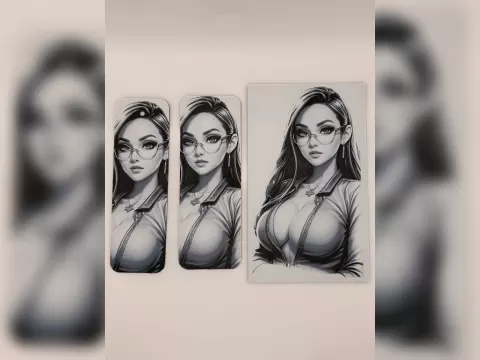 Greyscale Woman with Glasses Bookmark Set