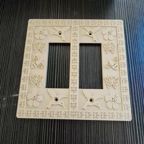 Custom Double Rectangle Outlet Cover - Spring Design