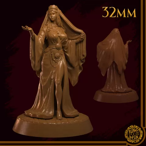 Verda 32mm - Cleric Priestess Oracle - Priestess Cleric Oracle - Oracle Cleric Priestess - Cleric by Runes & Resin