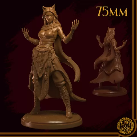 Theya 75mm - Tabaxi Rogue Assassin - Rogue Tabaxi Assassin - Assassin Tabaxi Rogue - Tabaxi Rogue by Runes & Resin