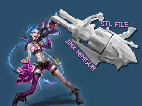 League of Legends "Pow-Pow" Jinx Minigun STL • 3D Printable Cosplay Weapon • LOL Prop File
