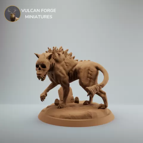Undead skeleton hound, hellhound - pre supported by Vulcan Forge Miniatures